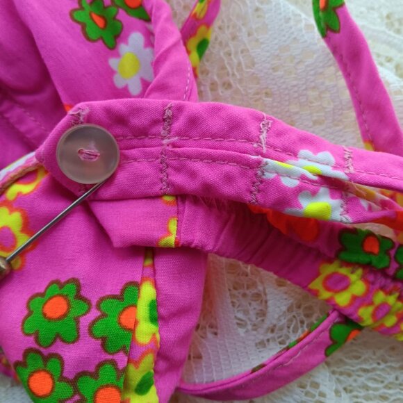 sz 12 Vintage Women's Bra 1960s Pink Floral Bikini Top Glenbrooke Penneys Beach - Picture 6 of 6